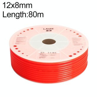 LAIZE Pneumatic Compressor Air Flexible PU Tube, Specification:12x8mm, 80m(Red)