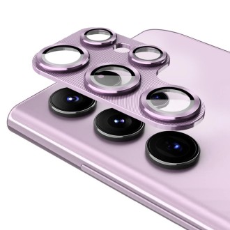 For Samsung Galaxy S23 Ultra ENKAY 9H Rear Camera Lens Aluminium Alloy Tempered Glass Film(Light Purple)