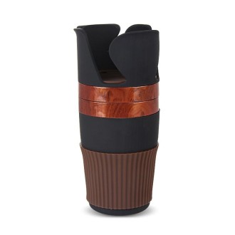 SUITU R151-4  Car Air Outlet Storage Water Cup Holder Mobile Phone Navigation Multi-function Storage Box(Mahogany)