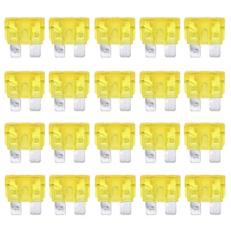 100 PCS Auto Mini Blade Fuse (20A) , DC 12V(Yellow)