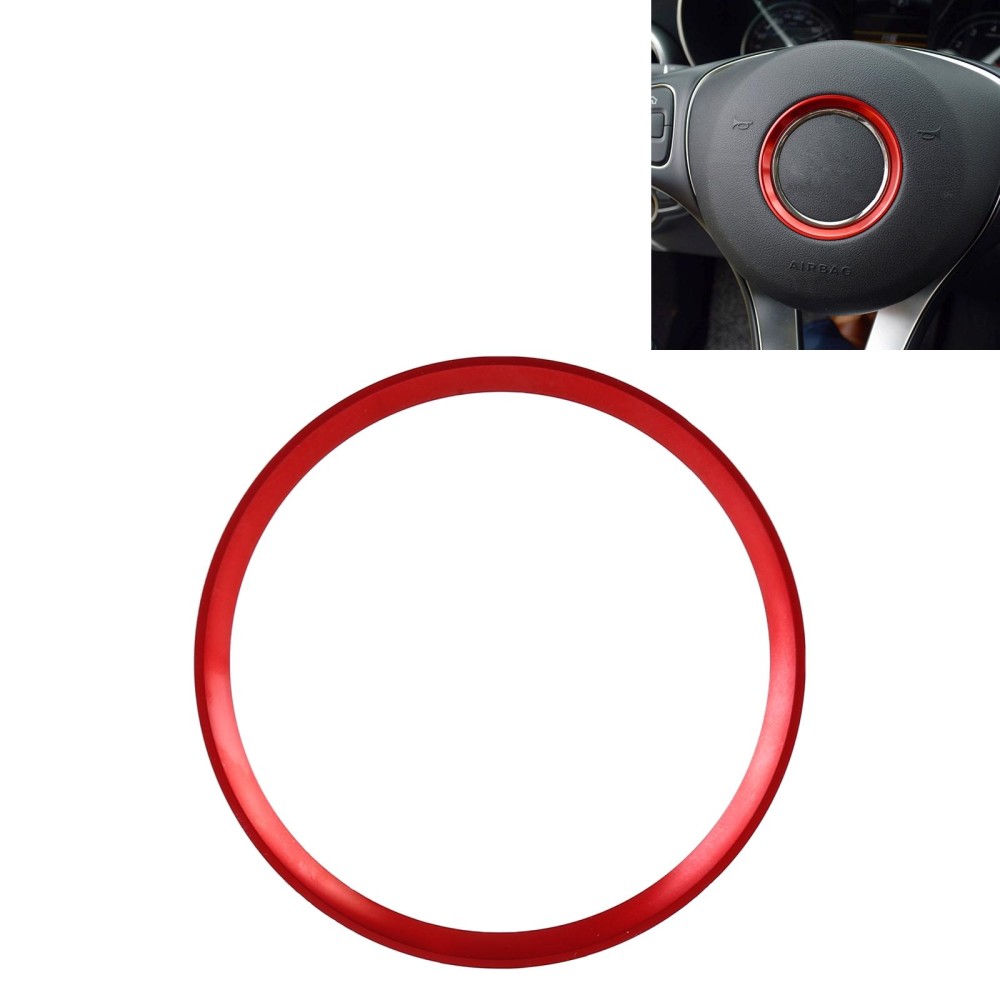 Car Steering Wheel Decorative Ring Cover for Mercedes-Benz,Inner Diameter: 5.8cm (Red)