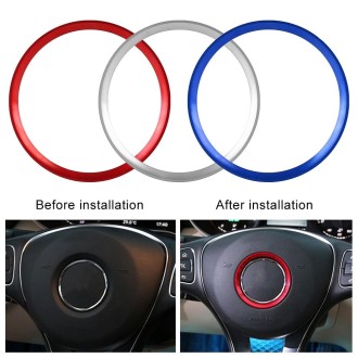 Car Steering Wheel Decorative Ring Cover for Mercedes-Benz,Inner Diameter: 5.8cm (Red)