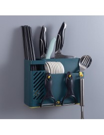 2 PCS Chopsticks Basket Rack Wall-Mounted Chopstick Cage Household Multifunctional Spoon Knife Holder Integrated CStorage Box(Da