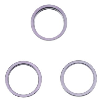 For iPhone 14 Pro Max 3PCS Rear Camera Glass Lens Metal Outside Protector Hoop Ring(Deep Purple)