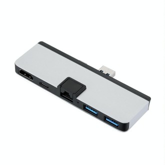 T0409 Multifunctional USB 3.0 HUB Docking Station Network Cable Interface Converter For Microsoft Surface Pro 7(with Network Por