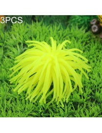 3 PCS Aquarium Articles Decoration TPR Simulation Sea Urchin Ball Coral, Size: M, Diameter: 10cm(Yellow)