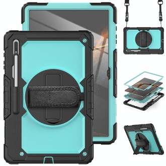 For Samsung Galaxy Tab S8 Ultra 14.6 inch SM-X900 Silicone + PC Tablet Case(Black+Light Blue)