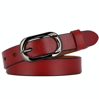 ZK--052 Soft and Wear-resistant Fine Cowhide Belt with Pin Buckle, Length: 105cm(Red Brown)