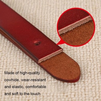 ZK--052 Soft and Wear-resistant Fine Cowhide Belt with Pin Buckle, Length: 105cm(Red Brown)