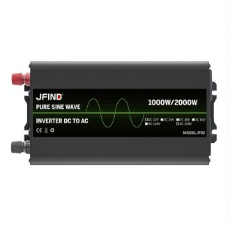 JFIND JF02 1000W 12V to 220V Pure Sine Wave Power Inverter, Universal Plug