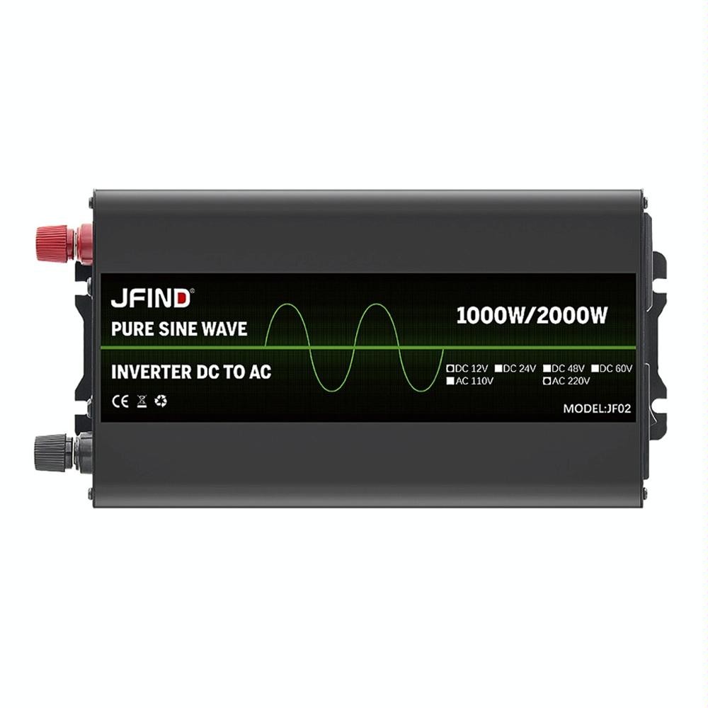 JFIND JF02 1000W 12V to 220V Pure Sine Wave Power Inverter, Universal Plug