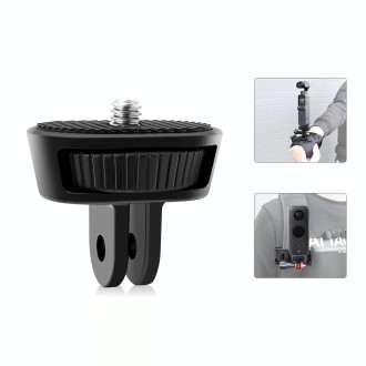 PULUZ 1/4 inch Screw Adjustable ABS Action Camera Tripod Adapter (Black)