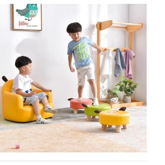 Mini Sofa Children Cartoon Baby Chair Lovely Chair(Pink stool)