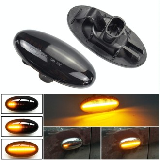 2pcs For Mazda 2 DY 2003-2007 Car Dynamic LED Fender Side Light (Transparent Black)