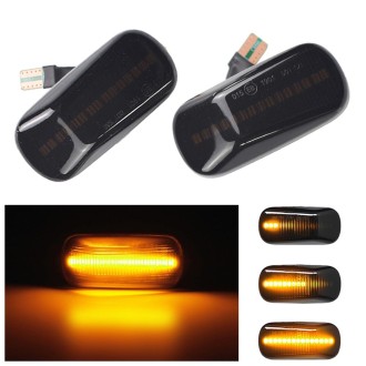 2pcs For Honda Civic 2001-2015 Car Dynamic LED Fender Side Light 34301-S5H-T02(Transparent Black)