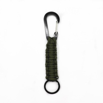 Outdoor Multifunctional Nylon Umbrella Rope Carabiner Key Chain(Army green)