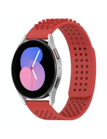 For Samsung Galaxy Watch 5  40mm 20mm Holes Breathable 3D Dots Silicone Watch Band(Red)