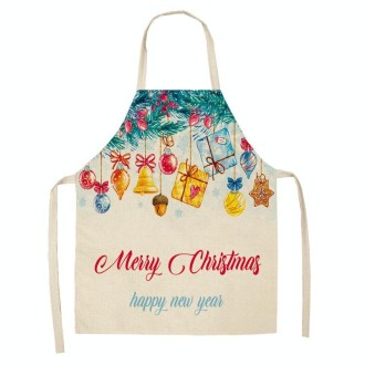 Fabric Linen Cleaning Apron Christmas Party Decoration Apron, Size: 68x55cm(WQ-001525)