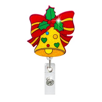 68cm Christmas Cartoon Pull Badge Reel Rotatable Certificate Buckle, Style: Bell