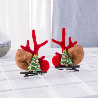 1pair Christmas Hair Accessories Cute Hairpins For Children, Color: Christmas Tree