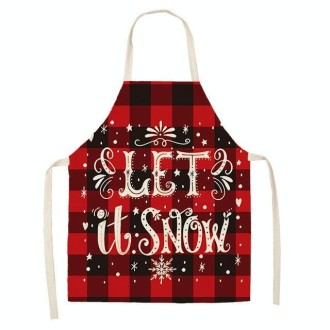 2 PCS Christmas Plaid Series Cotton And Linen Apron Household Cleaning Overalls, Specification: 68 x 55cm(WQ-001301)