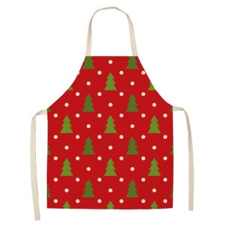 2 PCS Christmas Plaid Series Cotton And Linen Apron Household Cleaning Overalls, Specification: 68 x 55cm(WQ-001323)