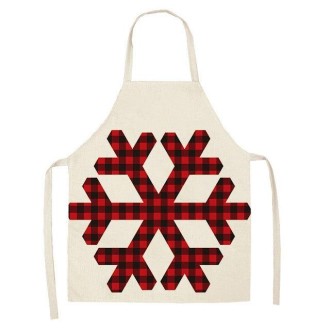 2 PCS Christmas Plaid Series Cotton And Linen Apron Household Cleaning Overalls, Specification: 47 x 38cm(WQ-001309)