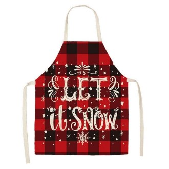 2 PCS Christmas Plaid Series Cotton And Linen Apron Household Cleaning Overalls, Specification: 47 x 38cm(WQ-001301)