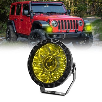 E16 55W 6000LM / 6000K 7 inch Off-road Vehicle Round Work Light(Yellow Light)