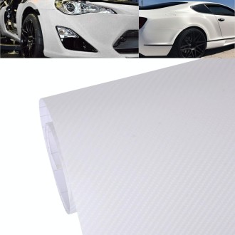 1.52m × 0.5m 4D Deep Blue Gloss Carbon Fiber Vinyl Wrap Car Sticker Decal Bubble Free Air Release(White)