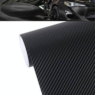 1.52m × 0.5m 4D Deep Blue Gloss Carbon Fiber Vinyl Wrap Car Sticker Decal Bubble Free Air Release(Black)