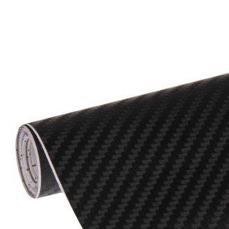 Car Decorative 3D Carbon Fiber PVC Sticker, Size: 152cm x 50cm(Black)