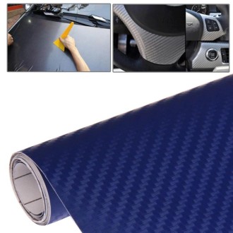 Car Decorative 3D Carbon Fiber PVC Sticker, Size: 152cm x 50cm(Blue)