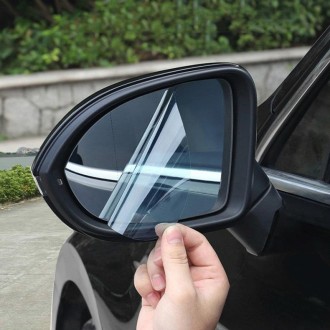 2pcs /Set Rainproof Anti-Fog And Anti-Reflective Film For Car Rearview Mirror Ellipse 100X145mm(Transparent)