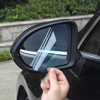 2pcs /Set Rainproof Anti-Fog And Anti-Reflective Film For Car Rearview Mirror Round 95mm(Transparent)