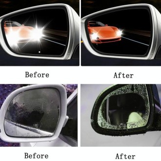 2pcs /Set Rainproof Anti-Fog And Anti-Reflective Film For Car Rearview Mirror Round 80mm(Transparent)