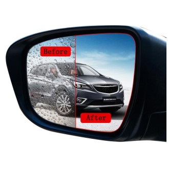 2pcs /Set Rainproof Anti-Fog And Anti-Reflective Film For Car Rearview Mirror Round 100mm(Transparent)