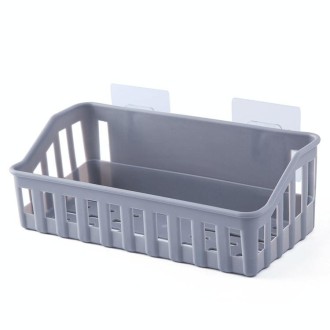 5 PCS Bathroom Shelf hole-free Wall Hanging Seamless Storage Basket(Plain Gray)