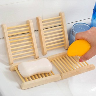 10 PCS Wooden Soap Holder Simple Drying Soap Holder Soap Box