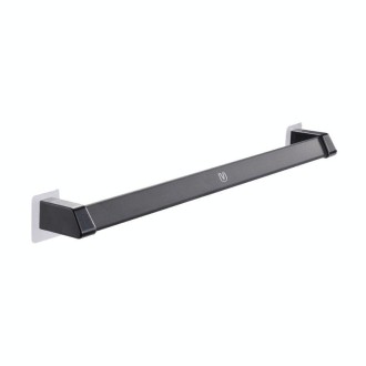 2 PCS Vilscijon Aluminum Alloy Wall Hanging Shelf Bathroom Toilet Slippers Towel Rack, Colour: Lengthen Black