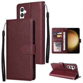 For Samsung Galaxy S24+ 5G Multifunctional Horizontal Flip Leather Phone Case with Three Card Slot(Wine Red)