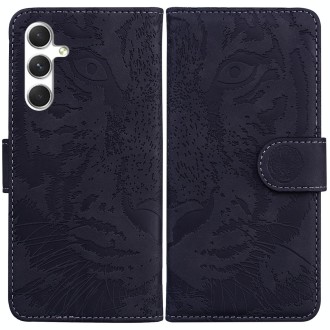 For Samsung Galaxy S24+ 5G Tiger Embossing Pattern Flip Leather Phone Case(Black)