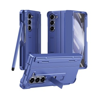 For Samsung Galaxy Z Fold5 5G Diamond Case-film Integral Hinge Shockproof Phone Case with Pen(Blue)