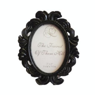 2 PCS Floral Photo  Round  Picture Frame Holder Wedding Home Decor(Black)