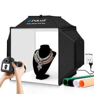 PULUZ 40cm Folding 72W 5500K Studio Shooting Tent Soft Box Photography Lighting Kit with 4 Colors (Black, Orange, White, Green) 