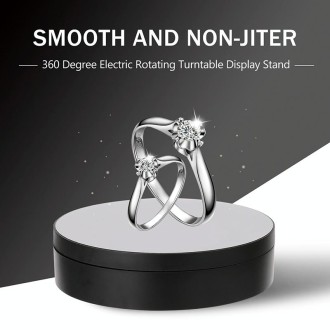 13.8cm USB Charging Smart 360 Degree Rotating Turntable Display Stand Video Shooting Props Turntable for Photography, Load 3kg(W