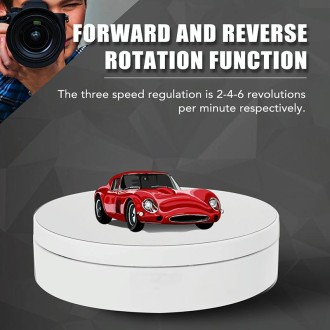 13.8cm USB Charging Smart 360 Degree Rotating Turntable Display Stand Video Shooting Props Turntable for Photography, Load 3kg(W