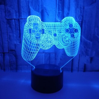 3D Game Handle Three-dimensional Colorful LED Lights, Style: Touch Black Base