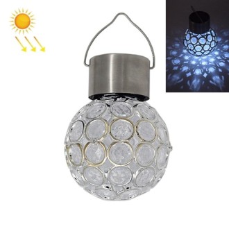 2 PCS Solar Hollow Ball Pendent Lamp Decorative Garden Light(White Light)