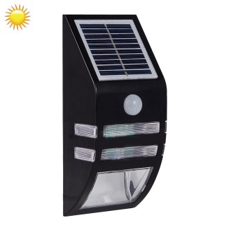 LAMPZOOE CL-102 0.2W White Light PIR Sensor Solar Light , 80 LM 6000-6500K Outdoor Wall Light with 5V 0.5W Solar Panel(Black)